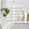Luxury Hand Towels Cotton Hotel spa Bathroom Towel 16x30 in 6 Pack Silver Color